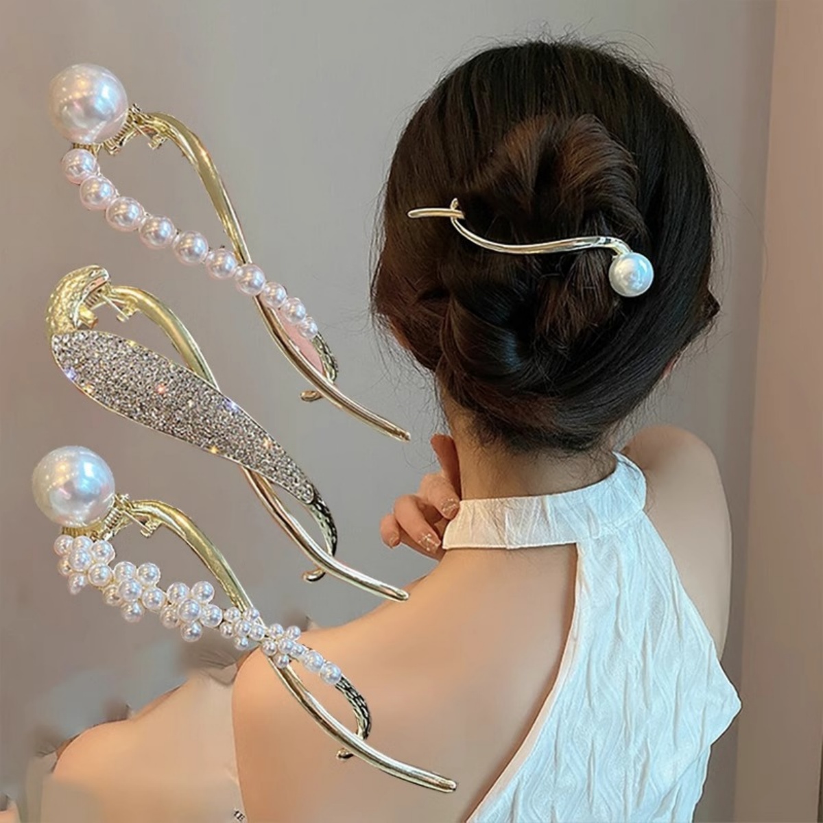 Elegant Glitter Pearl Hair Cli - Korean Lifestyle & Kids Boutique avaliação e preço