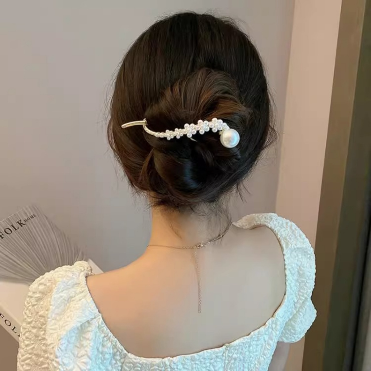 Elegant Glitter Pearl Hair Cli - Korean Lifestyle & Kids Boutique avaliação e preço