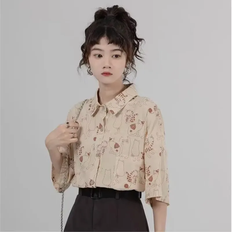 Shirts Women Corduroy Patch Po - Korean Student Lifestyle avaliação e preço