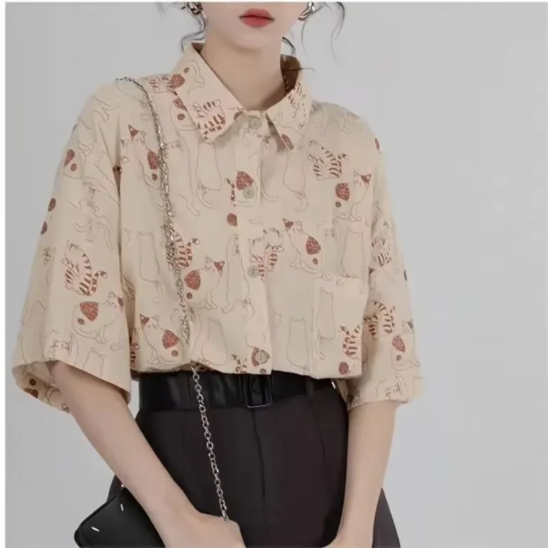 Shirts Women Corduroy Patch Po - Korean Student Lifestyle avaliação e preço