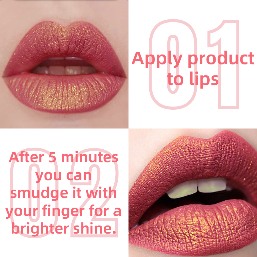 1PC Glitter Metallic 14 Colors - Lip Tint Korean avaliação e preço