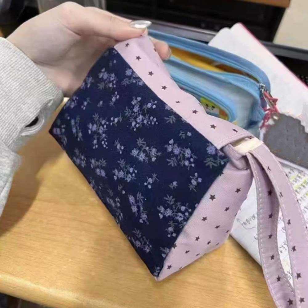 Purple Print Floral Makeup Bag - Korean Lifestyle & Kids Boutique avaliação e preço