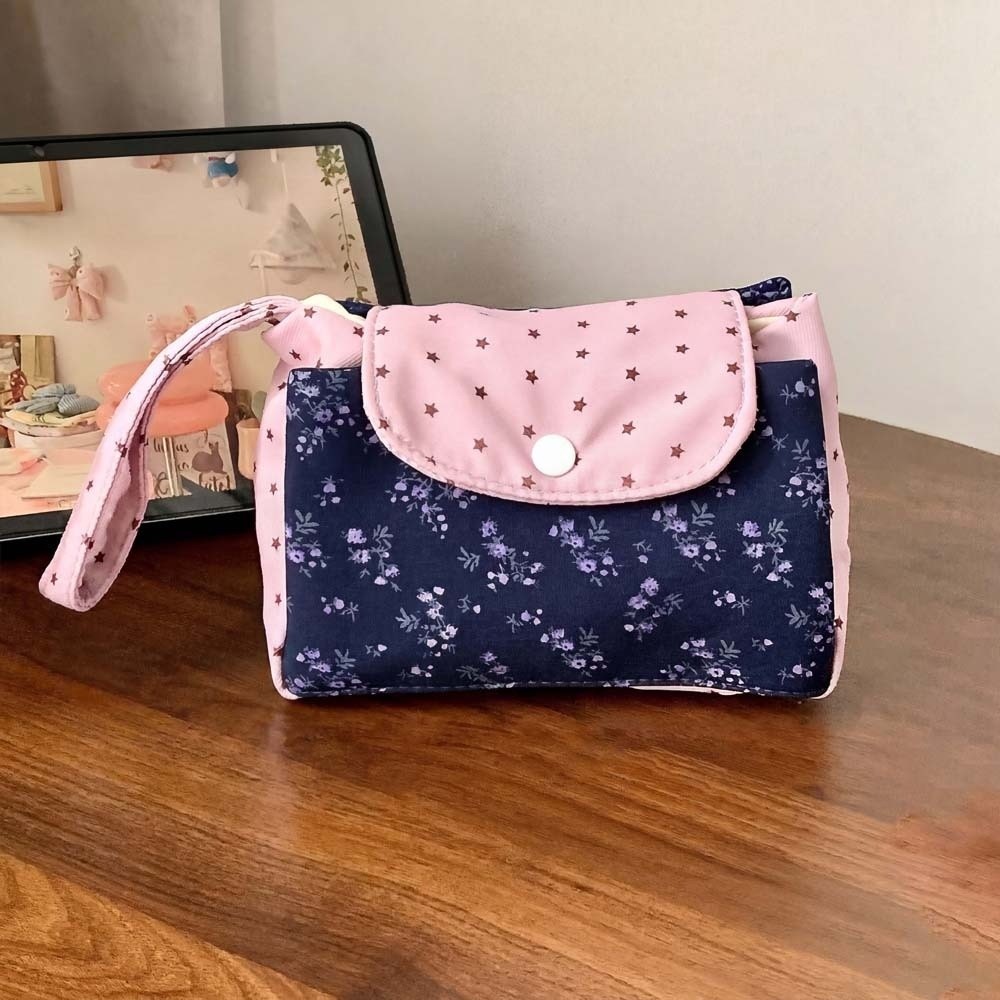 Purple Print Floral Makeup Bag - Korean Lifestyle & Kids Boutique avaliação e preço