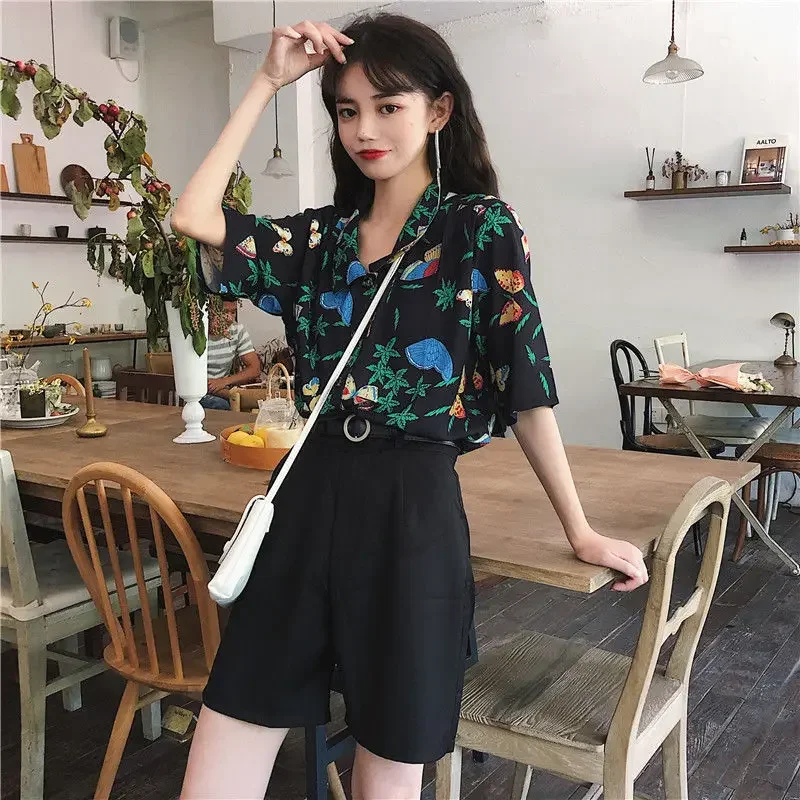 Shirts Women Corduroy Patch Po - Korean Student Lifestyle avaliação e preço