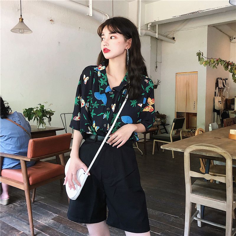 Shirts Women Corduroy Patch Po - Korean Student Lifestyle avaliação e preço